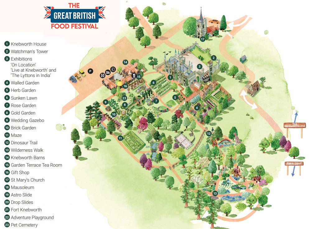 Knebworth House map